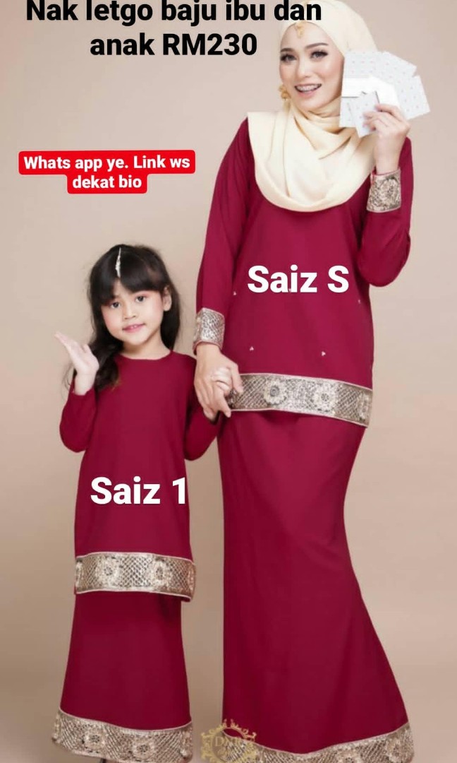 Baju Raya 2020 Sedondon Ibu Anak Muslimah Fashion Two Piece On Carousell