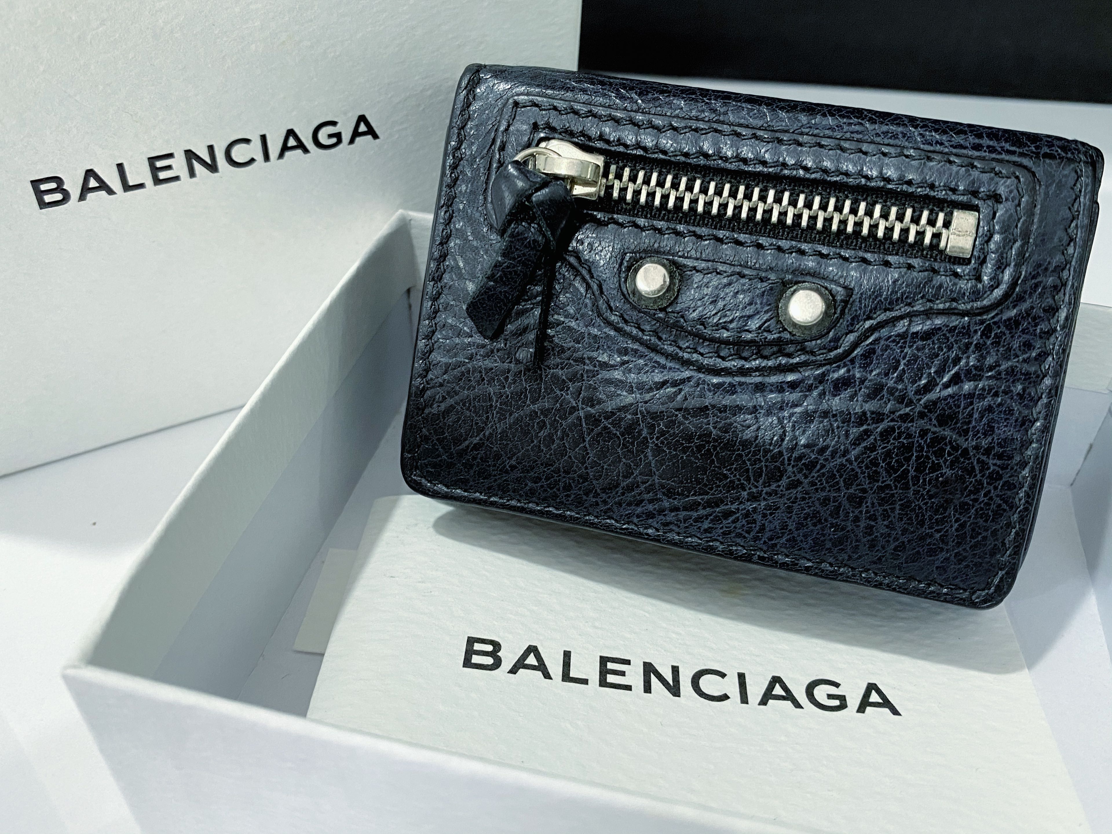 Balenciaga Mini Leather Chain Wallet for Women