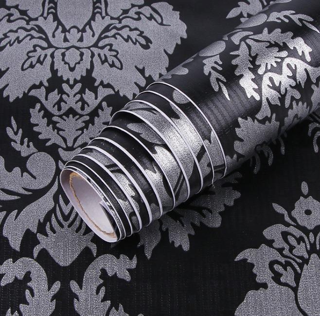 Black Floral Wallpaper Wall Sticker Home Decor Decal Diy Furniture Home Decor Others On Carousell