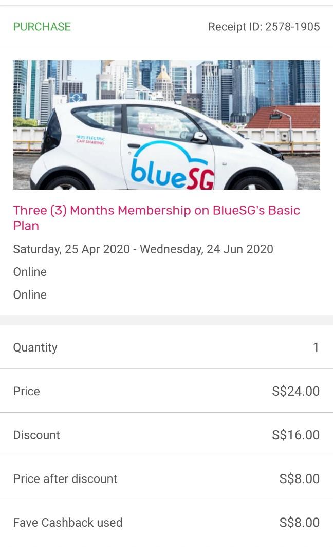 Blue Sg 3 Months Free Membership Car Rental Cars Vehicle Rentals