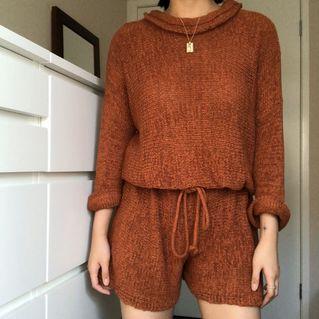 Brown Knit Playsuit
