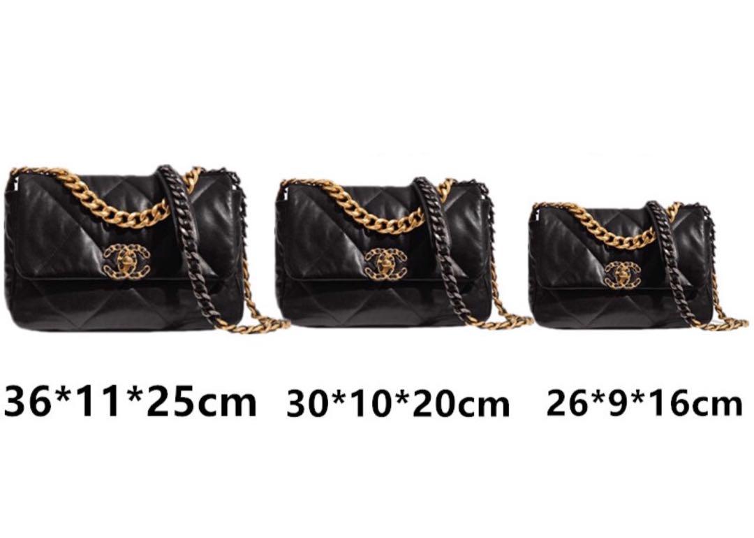 Chanel 19 bag sizes in cm discount