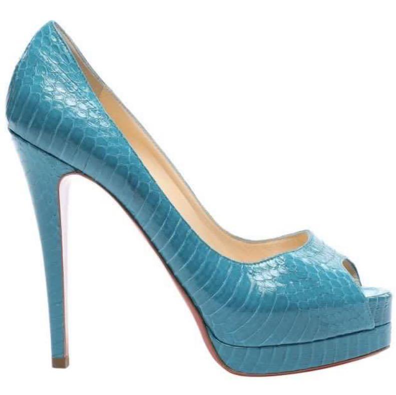turquoise louboutin heels
