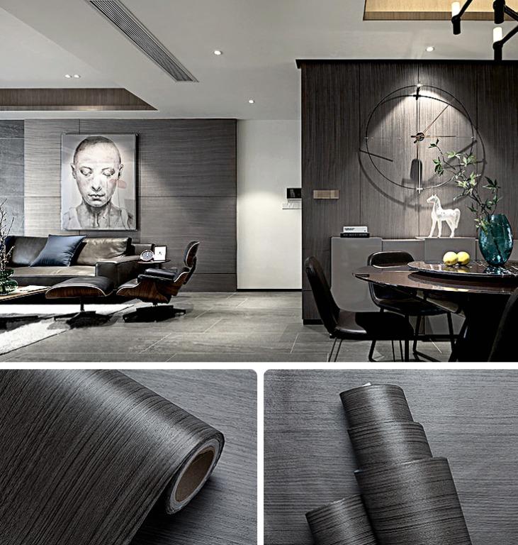 Dark Wood Nordic Wallpaper Home Decor Wall Decal Sticker