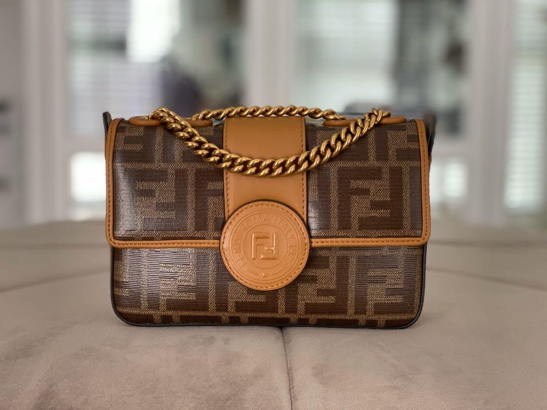 Fendi ff leather shoulder bag hotsell