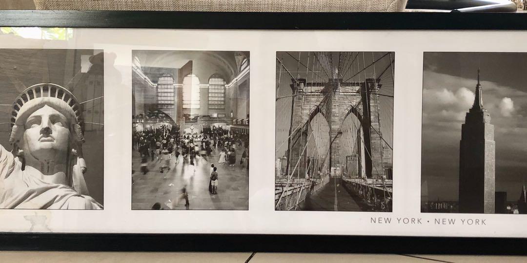 Framed New York Poster (Category: Frames & Pictures) located in Pasig City. Submitted by lisaandprincess (Listing ID 1002642974, Image 1). Description: Poster was bought in US and framed locally using solid wood and glass. 34 cm x 95 cm. There is a slight water damage (see third image). Payment via bank deposit. Delivery fee to be shouldered by buyer..