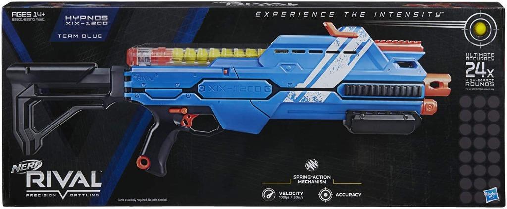 Nerf Rival Hypnos XIX-1200 Blaster Red Blue Ages 14 Toy Play Gun Fight Fire Fun 