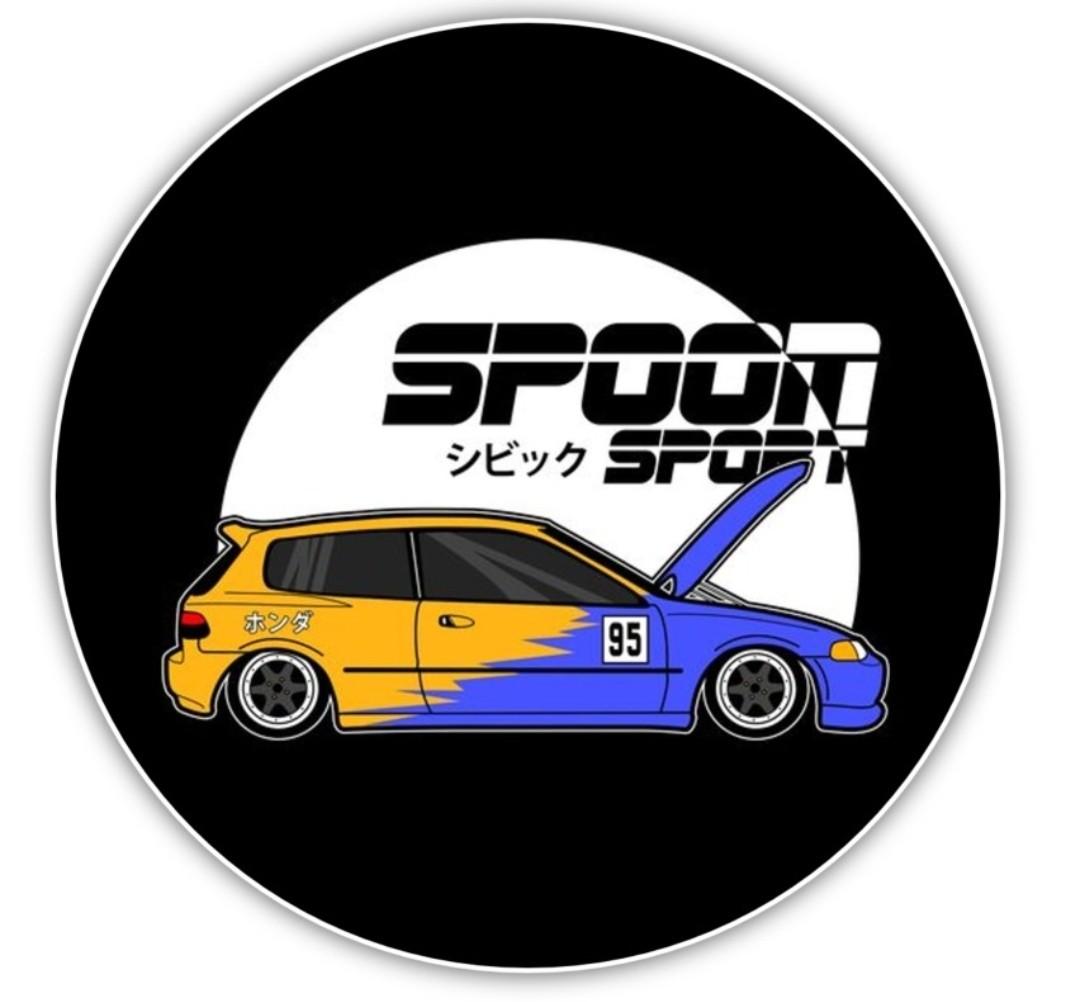 Honda Spoon Sports Car Decal, Car Accessories, Accessories on Carousell