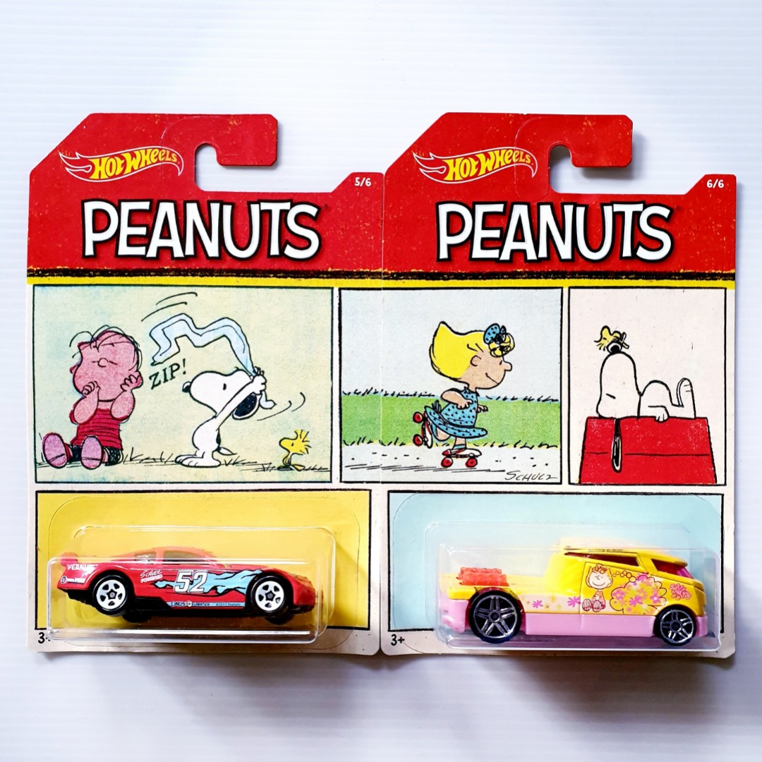 Hot Wheels Peanuts Linus Circle Tracker, Sally Qombee Hotwheels Snoopy