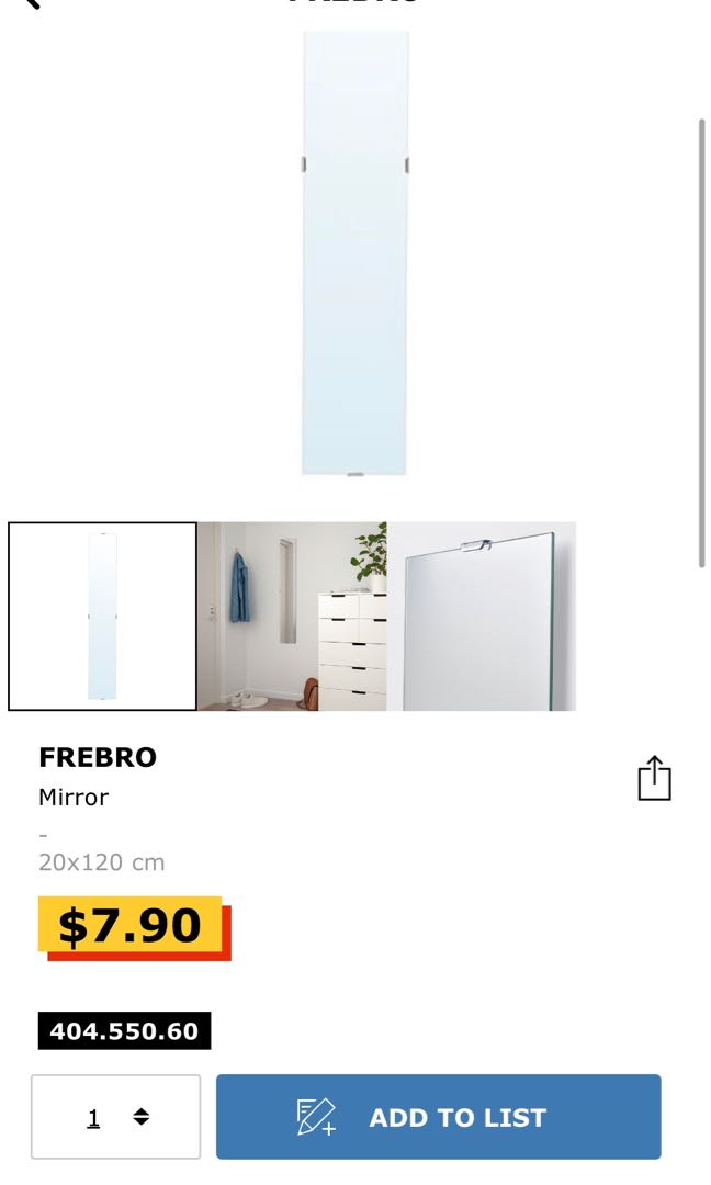Ikea Mirror Frebro 20x120cm Furniture Others On Carousell
