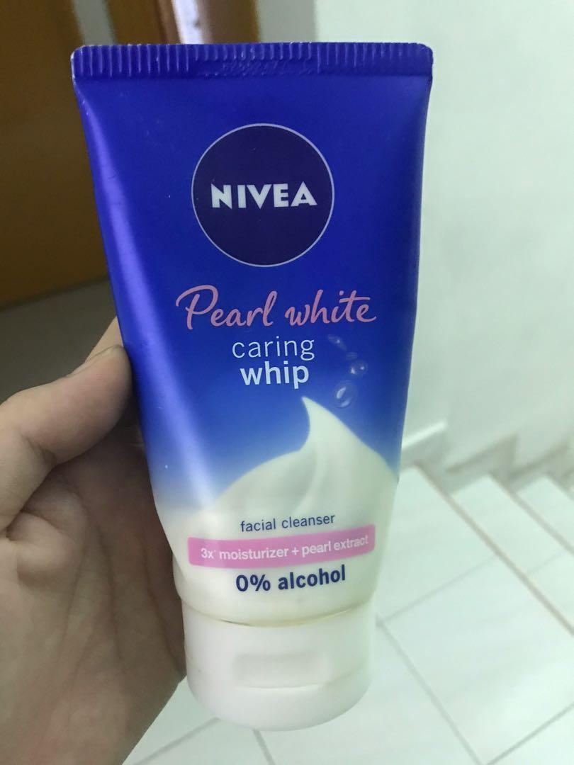 nivea pearl white caring whip facial cleanser