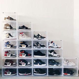(1 Year Warranty) Stackable Side Drop Hard Shoe Box Case - Translucent [Adidas/Nike Dunks/Air Jordans/Air Force/Yeezy]