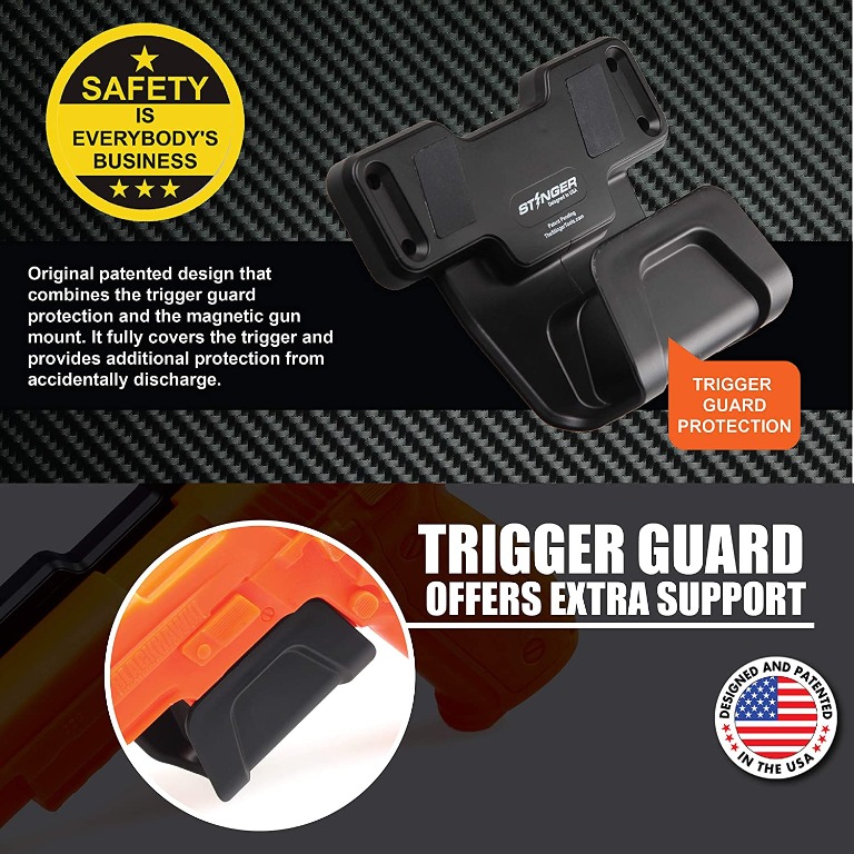 Stinger Gun Magnet Holder w/Safety Trigger Guard Protection, Magnetic