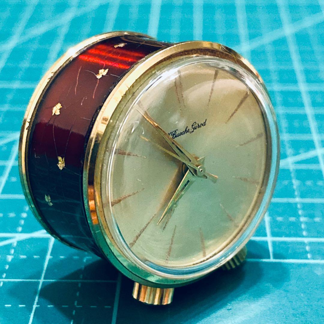 Vintage Mechanical Musical Alarm Clock Bueche Girod Subminiature