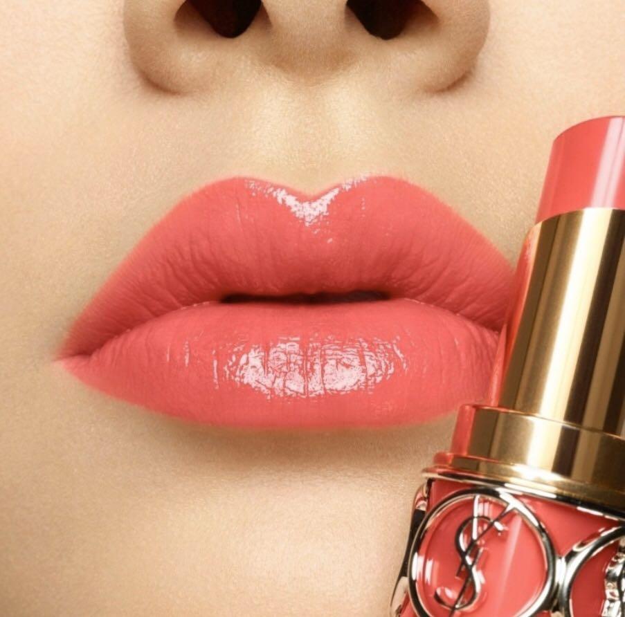 100% NEW] YSL唇膏Rouge Volupte Shine Oil-In-Stick - 12 Corail Dolman, 美容＆化妝品,  健康及美容- 皮膚護理, 化妝品- Carousell