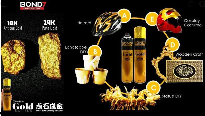 24k Gold Spray Paint Bond 7 Everything Else On Carousell
