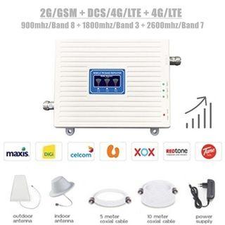 2G/GSM 3G/WCDMA 4G/LTE Band 8,3,7 Tri Band Mobile Signal Booster Repeater