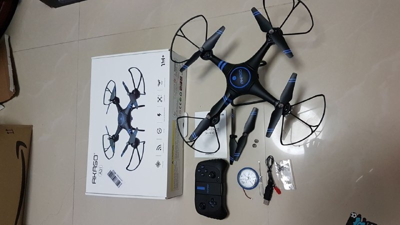 AKASO A31 Quadcopter Drone with Camera Bright LED FPV WiFi RC