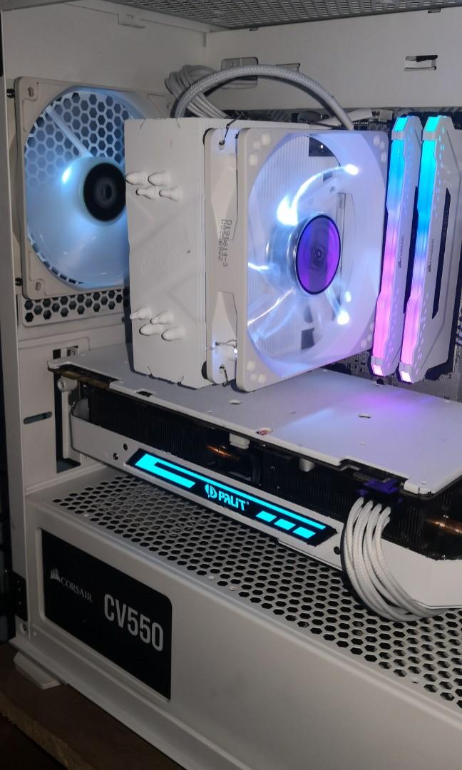 All White Gaming Rig Pc Desktop Electronics Computers Desktops On Carousell