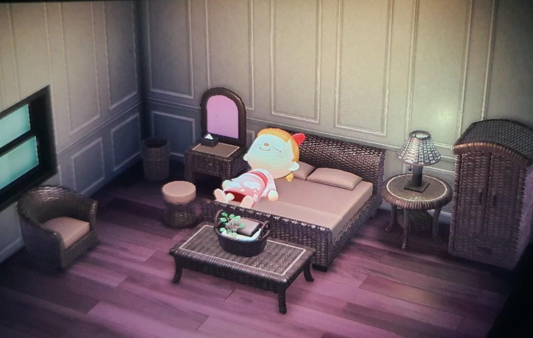 Animal Crossing Rattan Bedroom, Rattan Furniture Set Animal Crossing