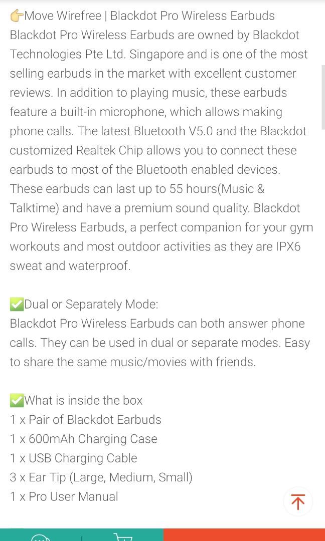 Black Dot Pro Wireless Earbuds BLACK Audio Earphones on Carousell