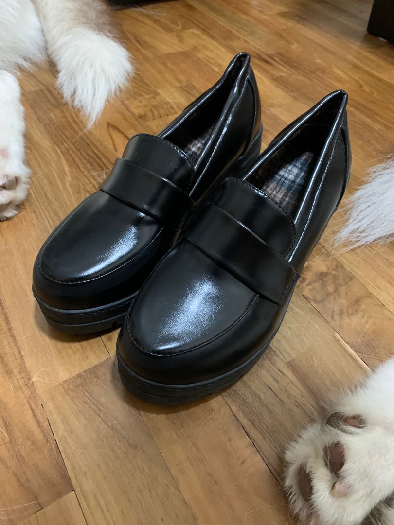 Black Loafers/Japanese school girl shoes, Women's Fashion, Footwear ...