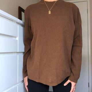 Brown Knit Wool Top