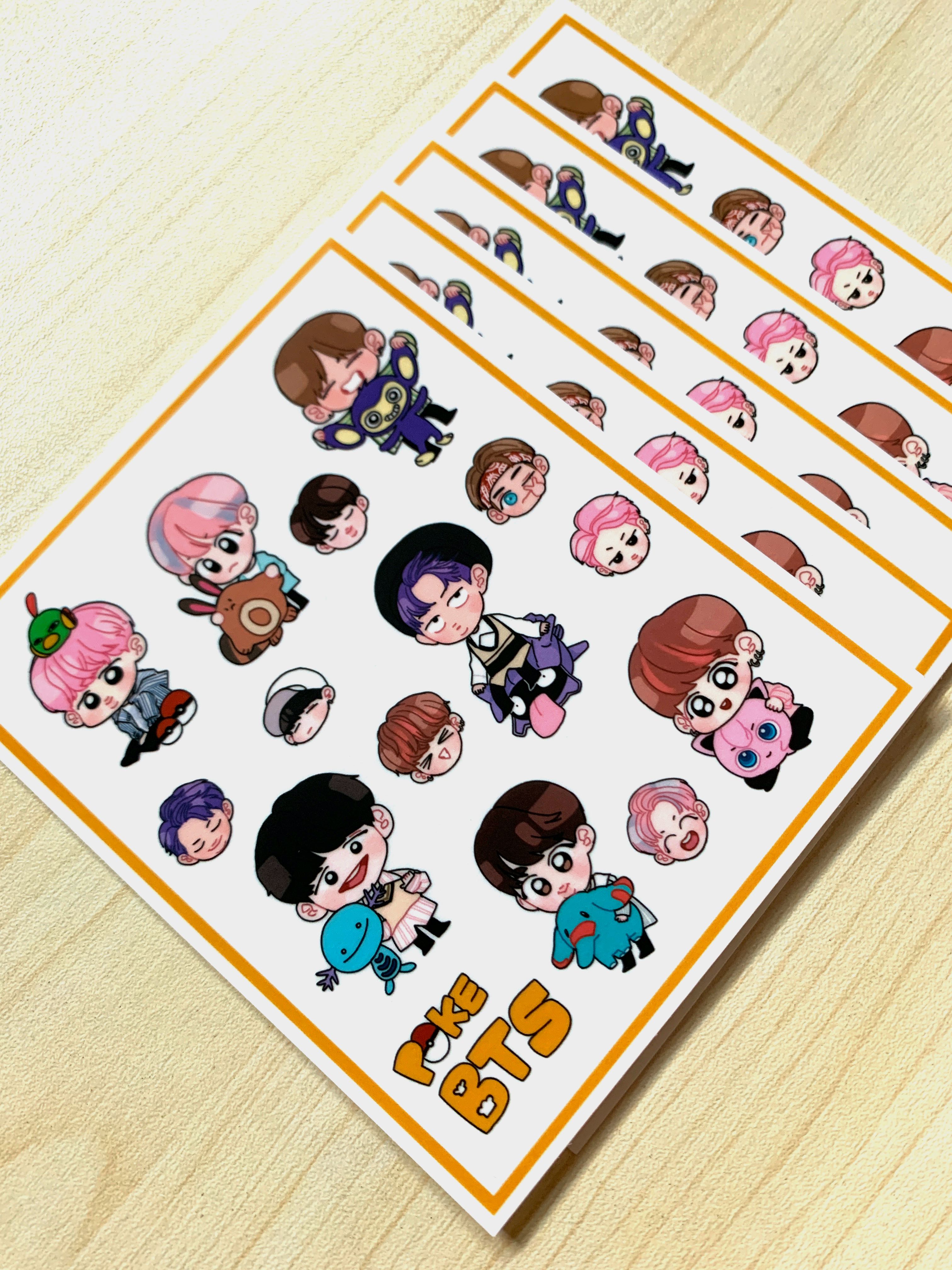 Bts Cute Stickers Fanart Pokemon Hobbies Toys Memorabilia Collectibles K Wave On Carousell