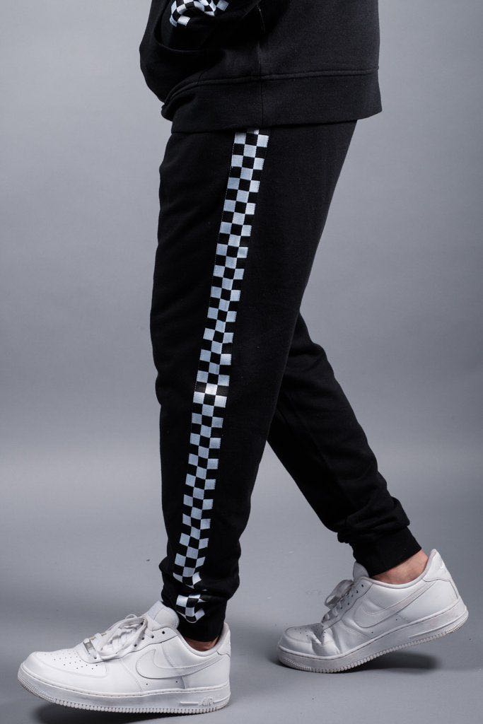 grey checkered joggers