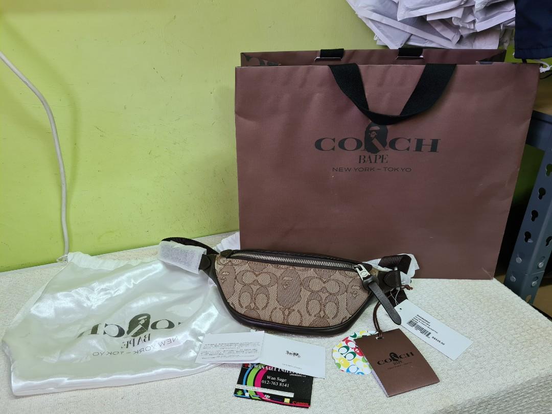 Coach x Bape Rivington Belt Bag 7 Signature Canvas With Ape Head