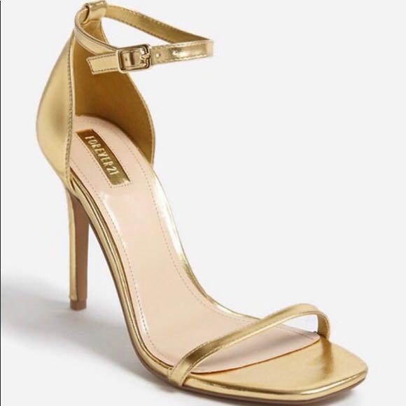 gold strap shoes