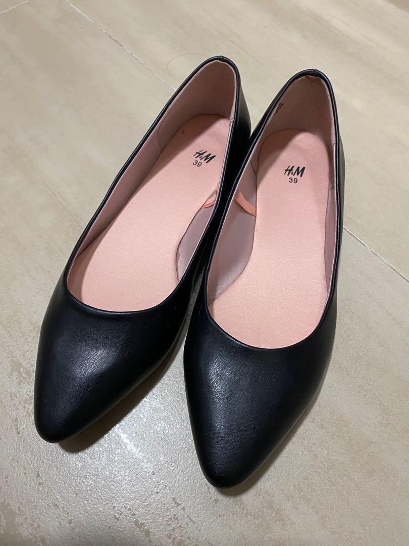 全新h M 黑色平底鞋 女裝 鞋 Loafers Carousell