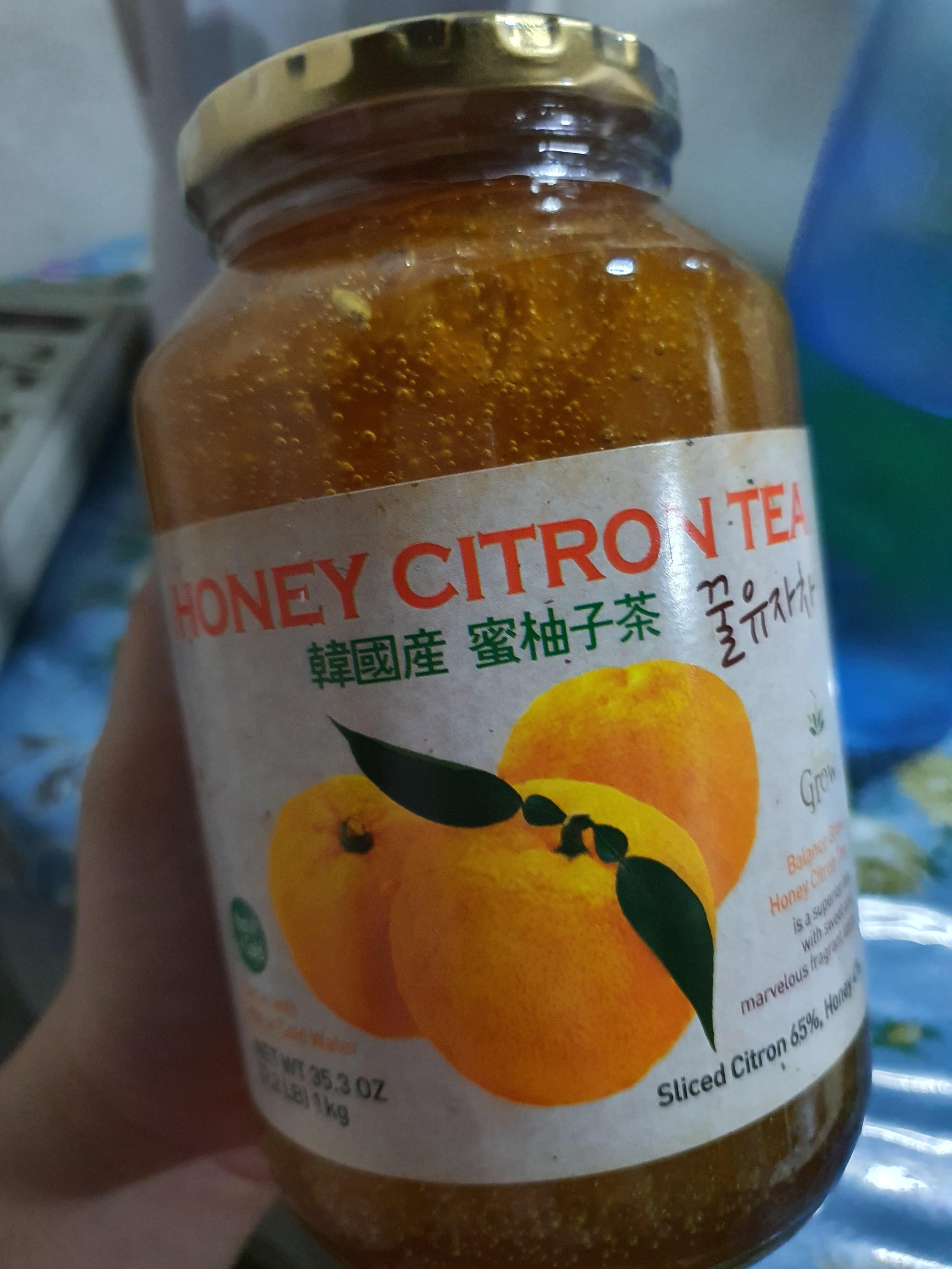 Honey Citron Tea (Category: Beverages) located in Pasay City. Submitted by cathrick_online_shop (Listing ID 1002451852, Image 2). Description: EXPIRATION: JANUARY 2021 A traditional Korean herbal tea made from citron and honey Just stir in one tablespoon to a cup of cold or hot water for instant tea. Can also be used for flavoring smoothies, or on bread as a preserve. 2.2 lbs (about 50 servings) No Preservatives Caffeine Free This citron concentr
