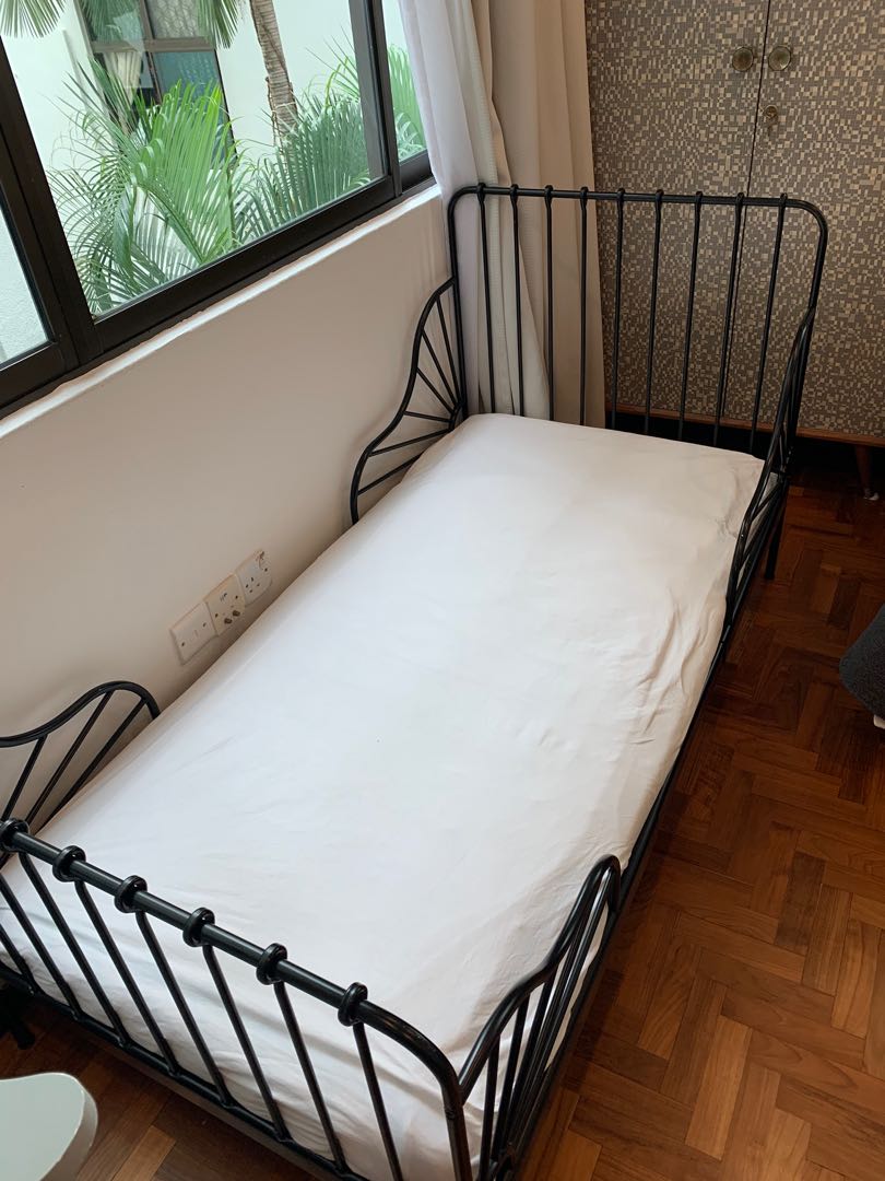 IKEA Minnen kids bed in black, Babies & Kids, Baby Nursery & Kids