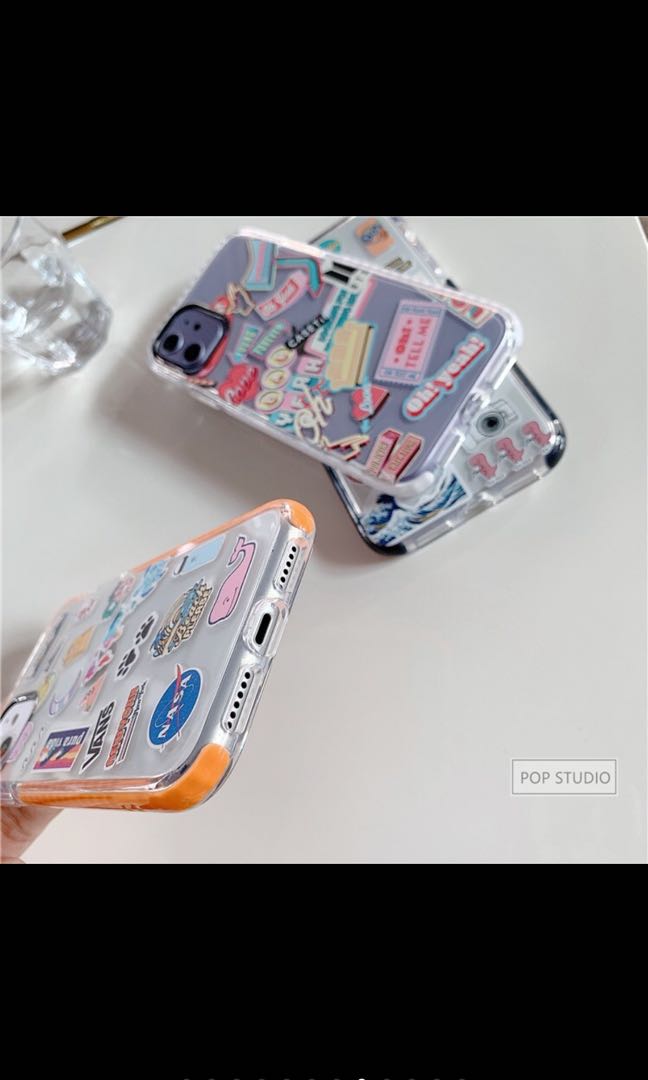 IPHONE CASINGS: CARTOON STICKERS LABEL BRANDED CLEAR CASE