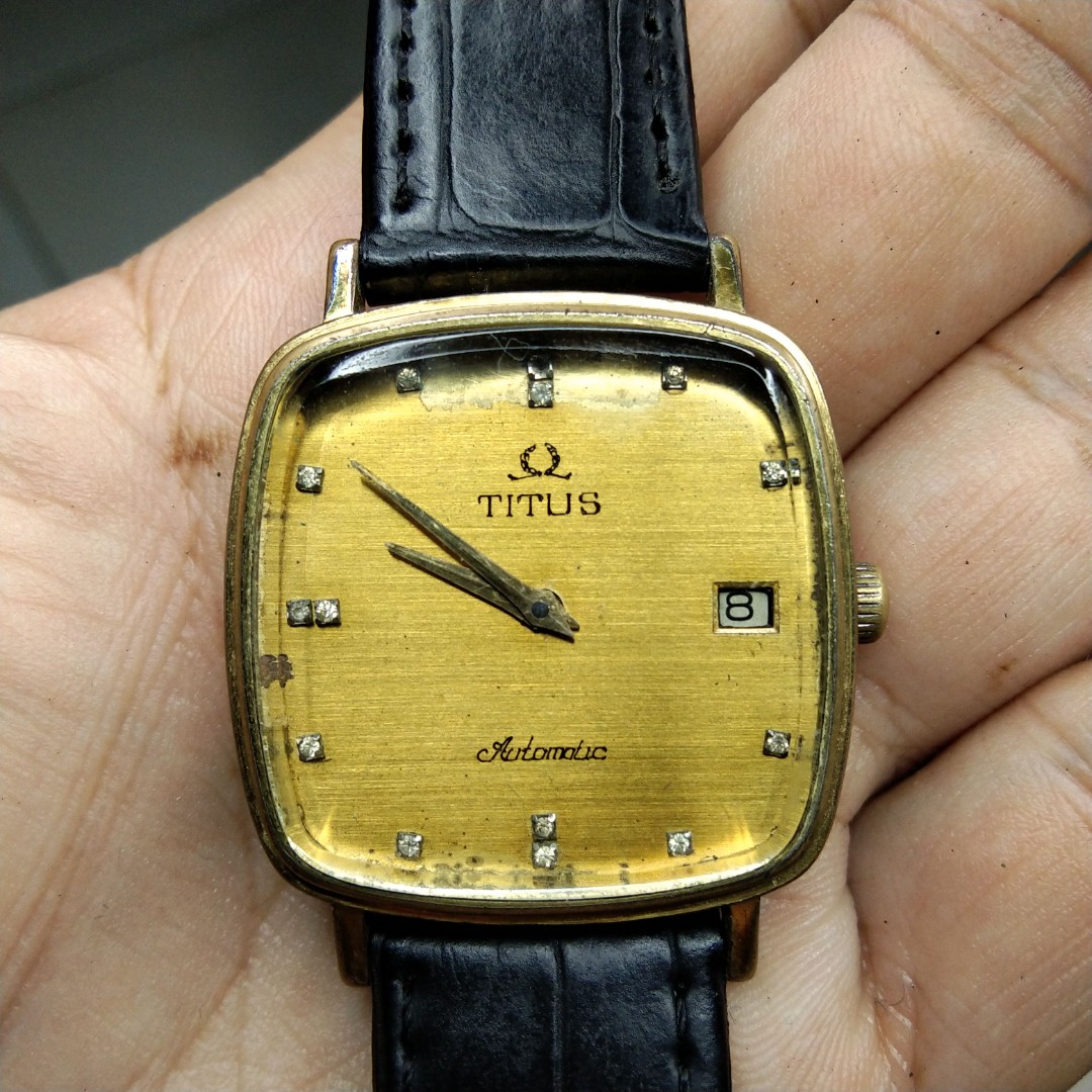 Jam Tangan Automatic Vintage Titus Original Fesyen Pria Jam Tangan Di Carousell