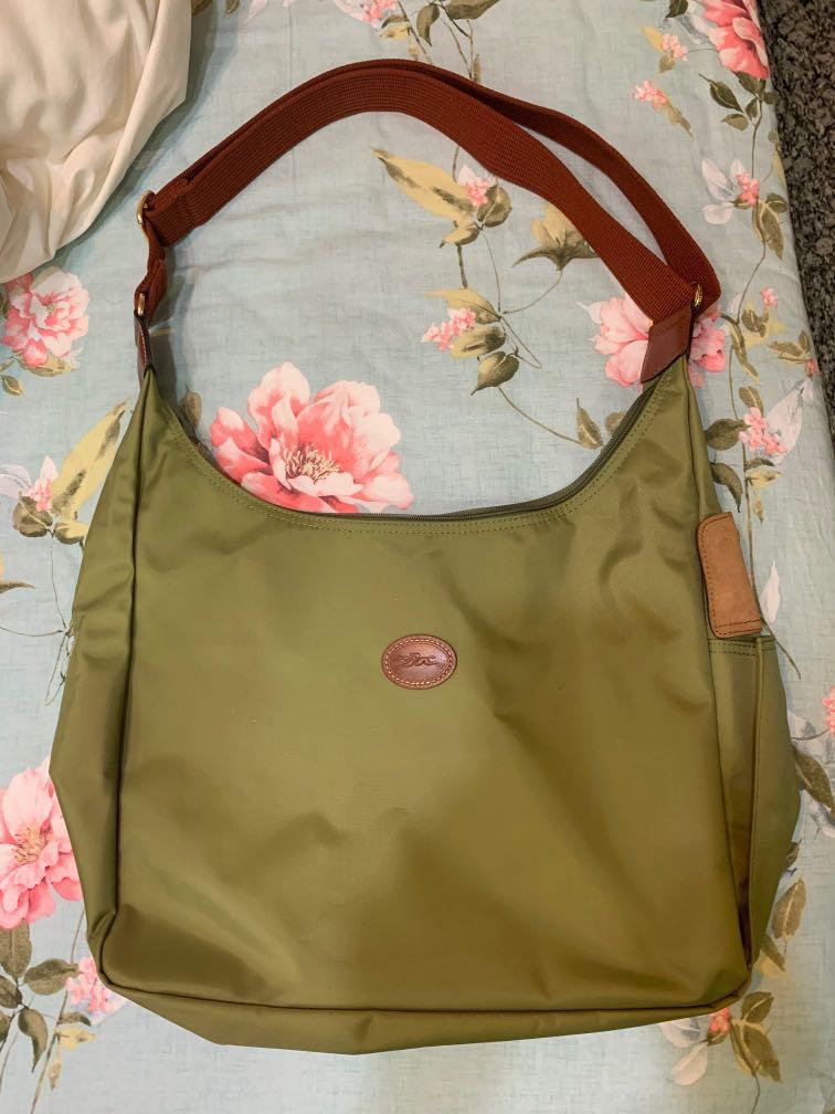olive green nylon crossbody bag