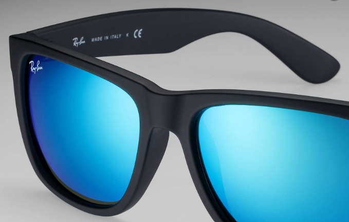 Blue mirror clearance wayfarer sunglasses