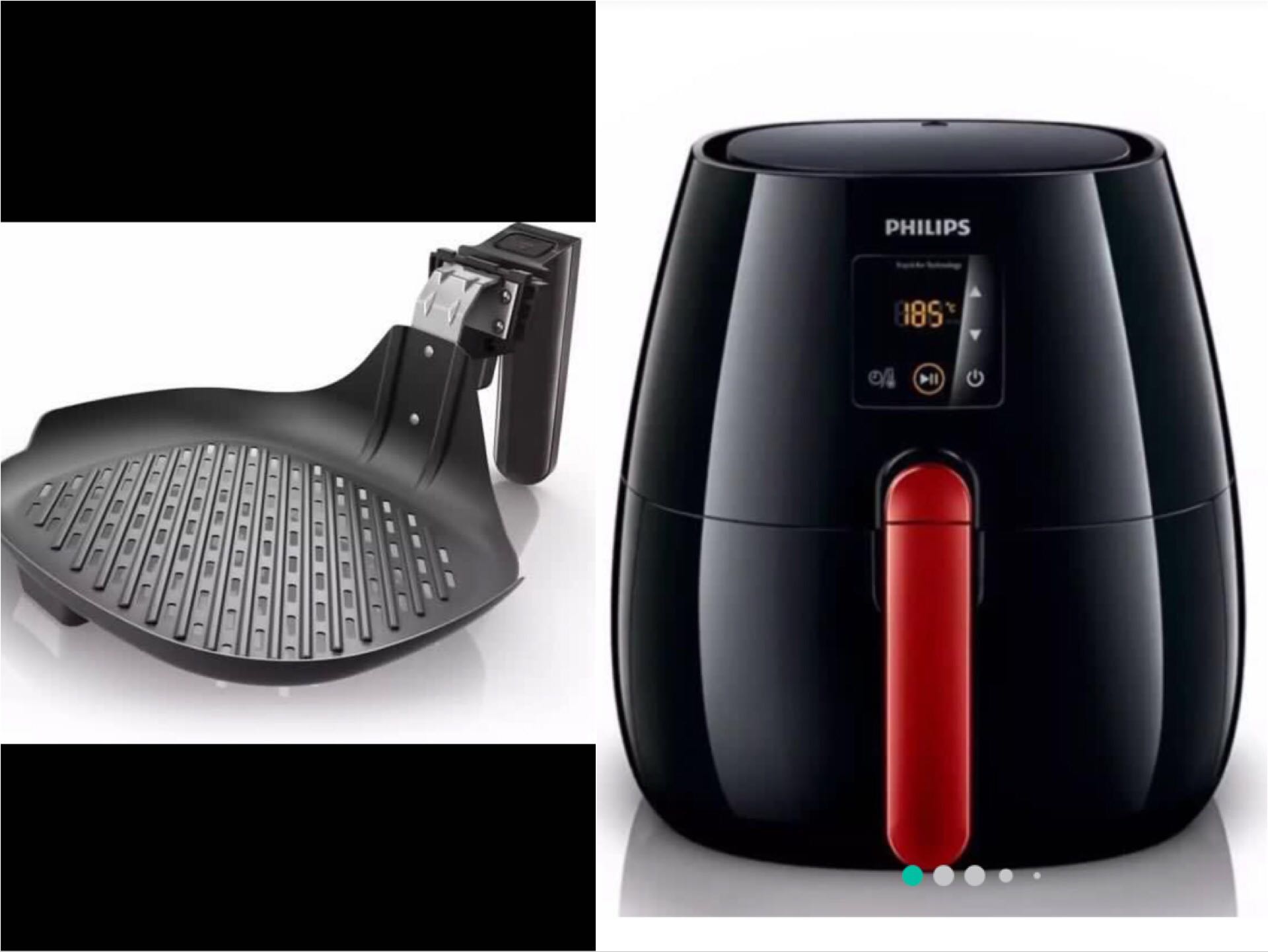 SET New Philips Rapid Air Fryer + Philips HD9910 Fry Grill Pan , TV