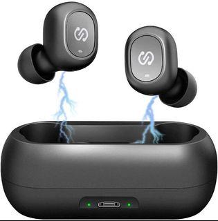 SoundPEATS True Wireless Earbuds [2020 upgrade], Bluetooth 5.0 Portable Headphones Stereo Sports Hi-fi Earphones Built-in Mic, One-step pairing,15H Playtime,with Powerful Magnetic Charging Case