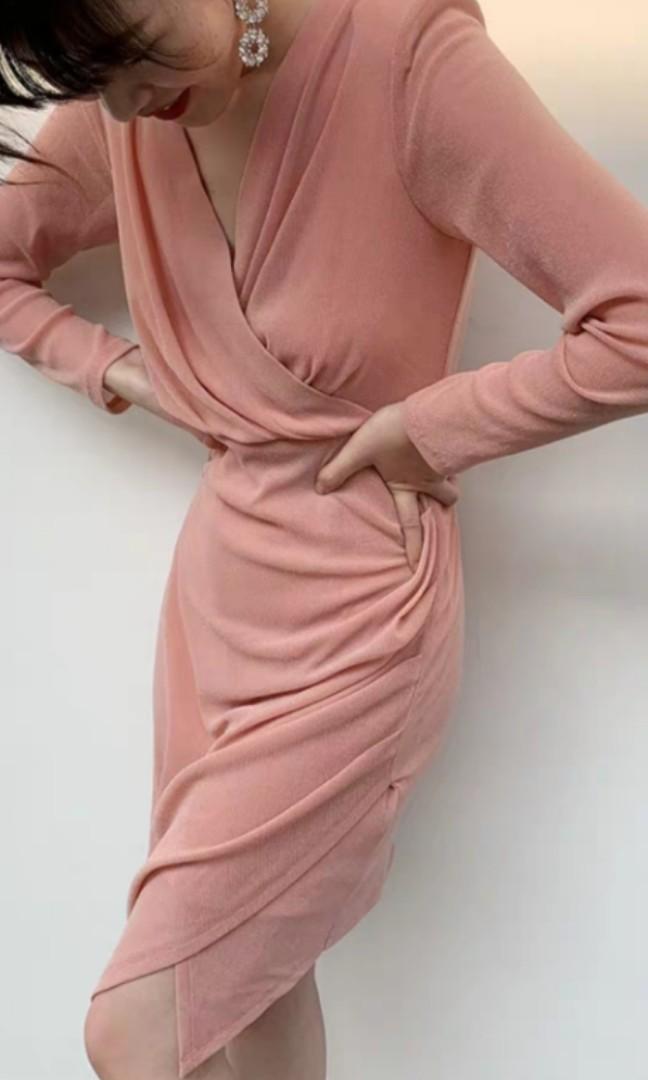 pink shoulder pad dress