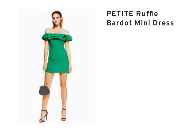 topshop ruffle bardot mini dress