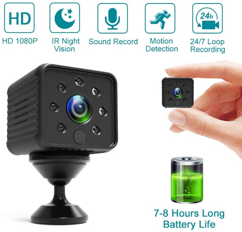 V1.Spy Camera Hidden Mini Small Full HD 1080P Camera 7 8 Hours