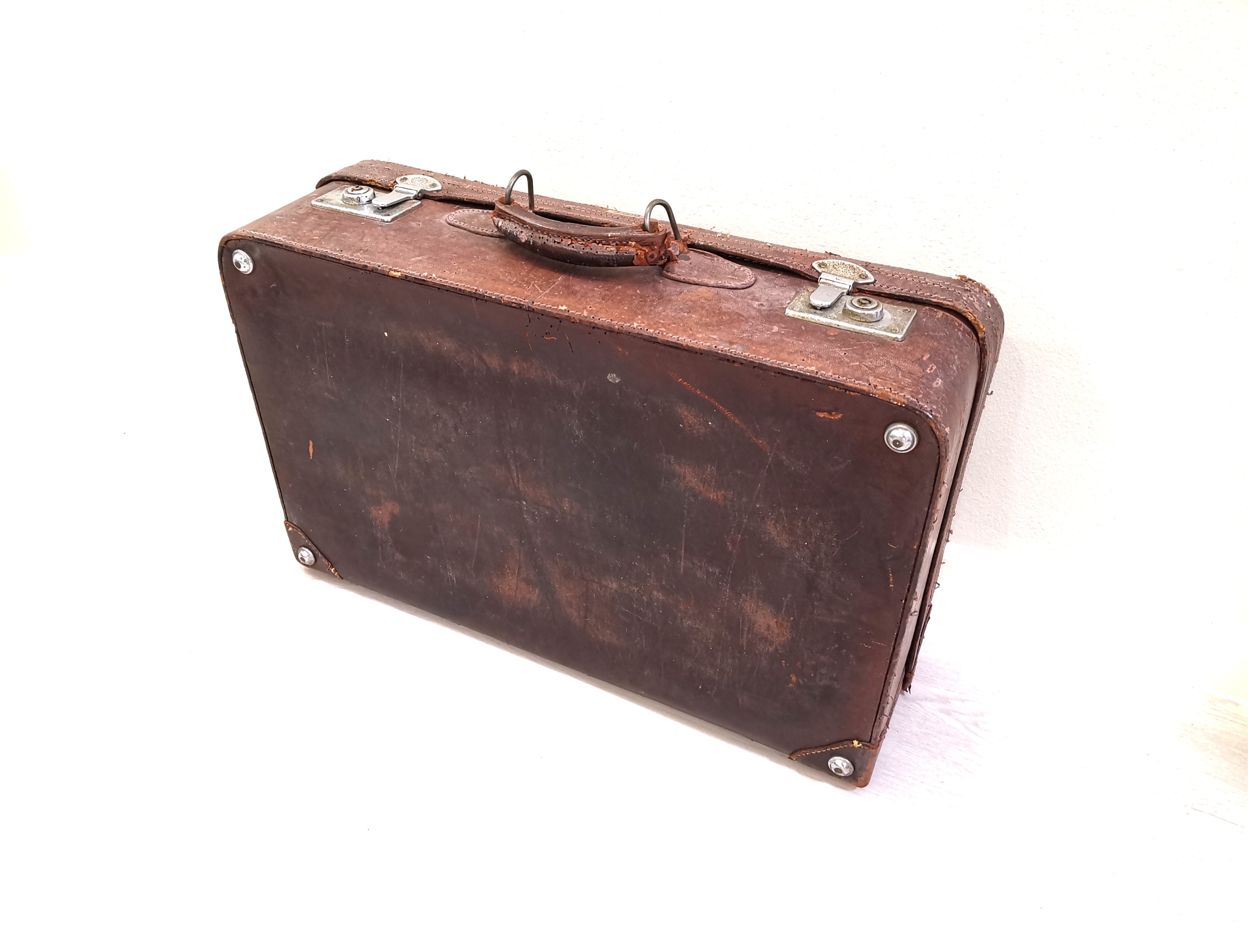 vintage leather suitcase