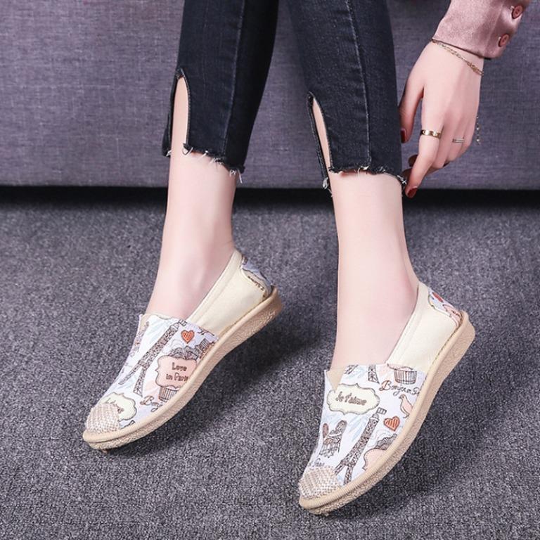 womens flat canvas shoes