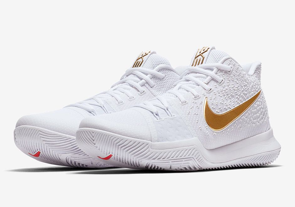 USED Kyrie 3 'FINALS' (White and Gold 