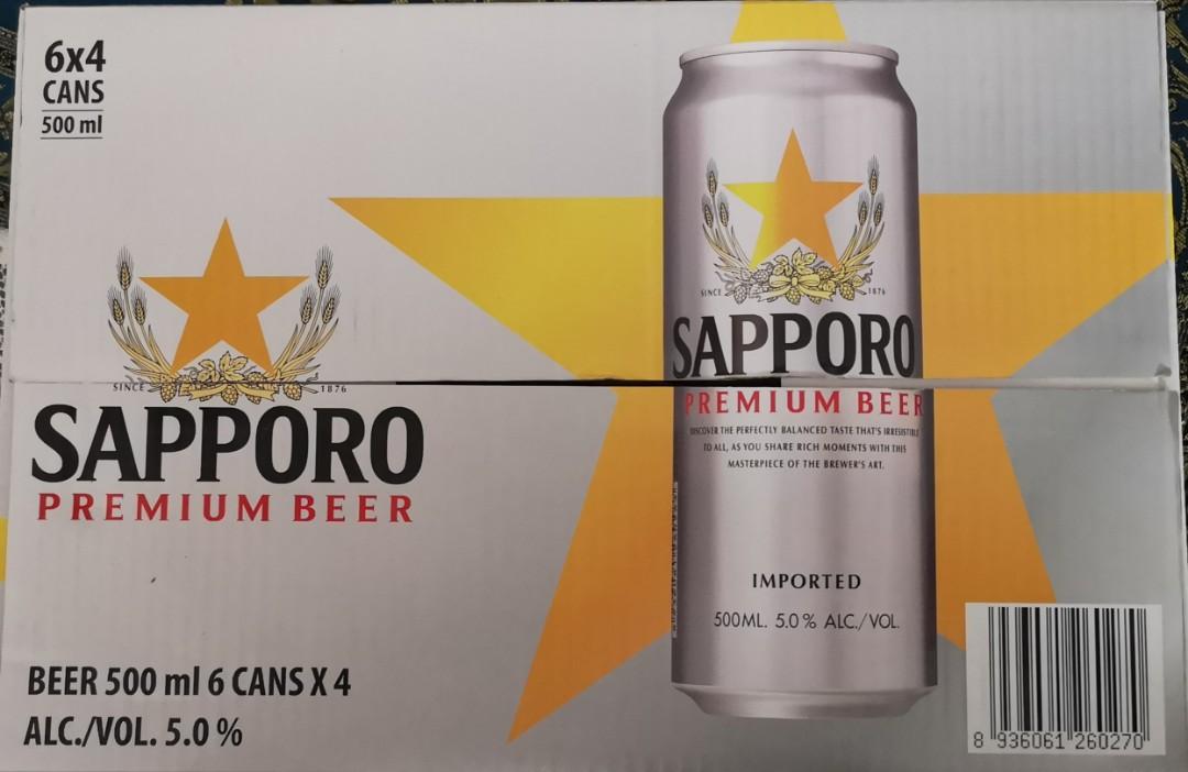 500ml Sapporo Premium Beer Food Drinks Beverages On Carousell