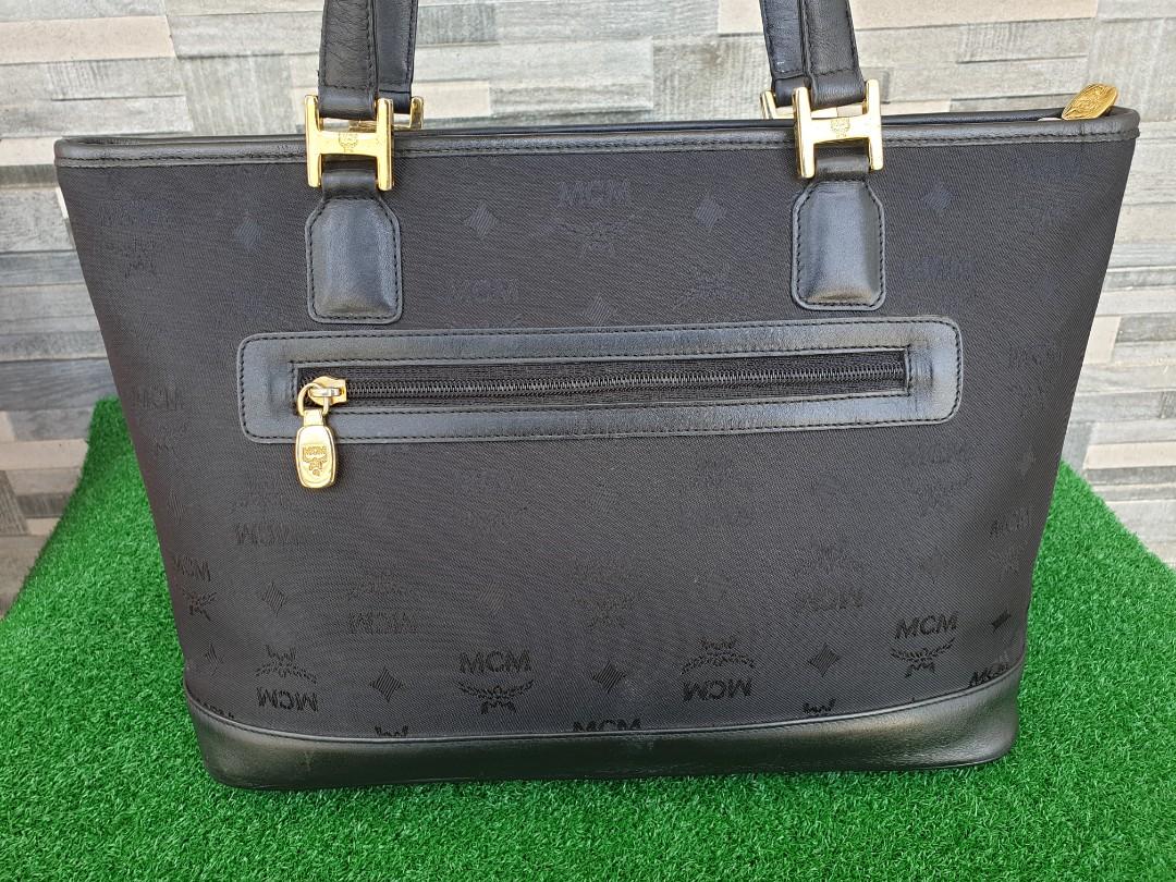 14659 - P1,500 MCM black canvas leather gold hardware 33cm shoulder bag,  Women's Fashion, Bags & Wallets, Shoulder Bags on Carousell