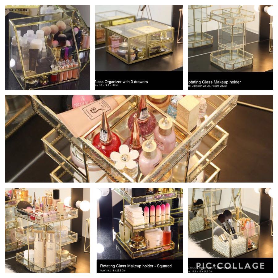 Acrylic & Glass Makeup Organizers (Category: Makeup) located in Manila. Submitted by winterbliss (Listing ID 1002477952, Image 2). Description: Makeup organizers for sale PM for details #inManila can be delivered via Grab/Lalamove .