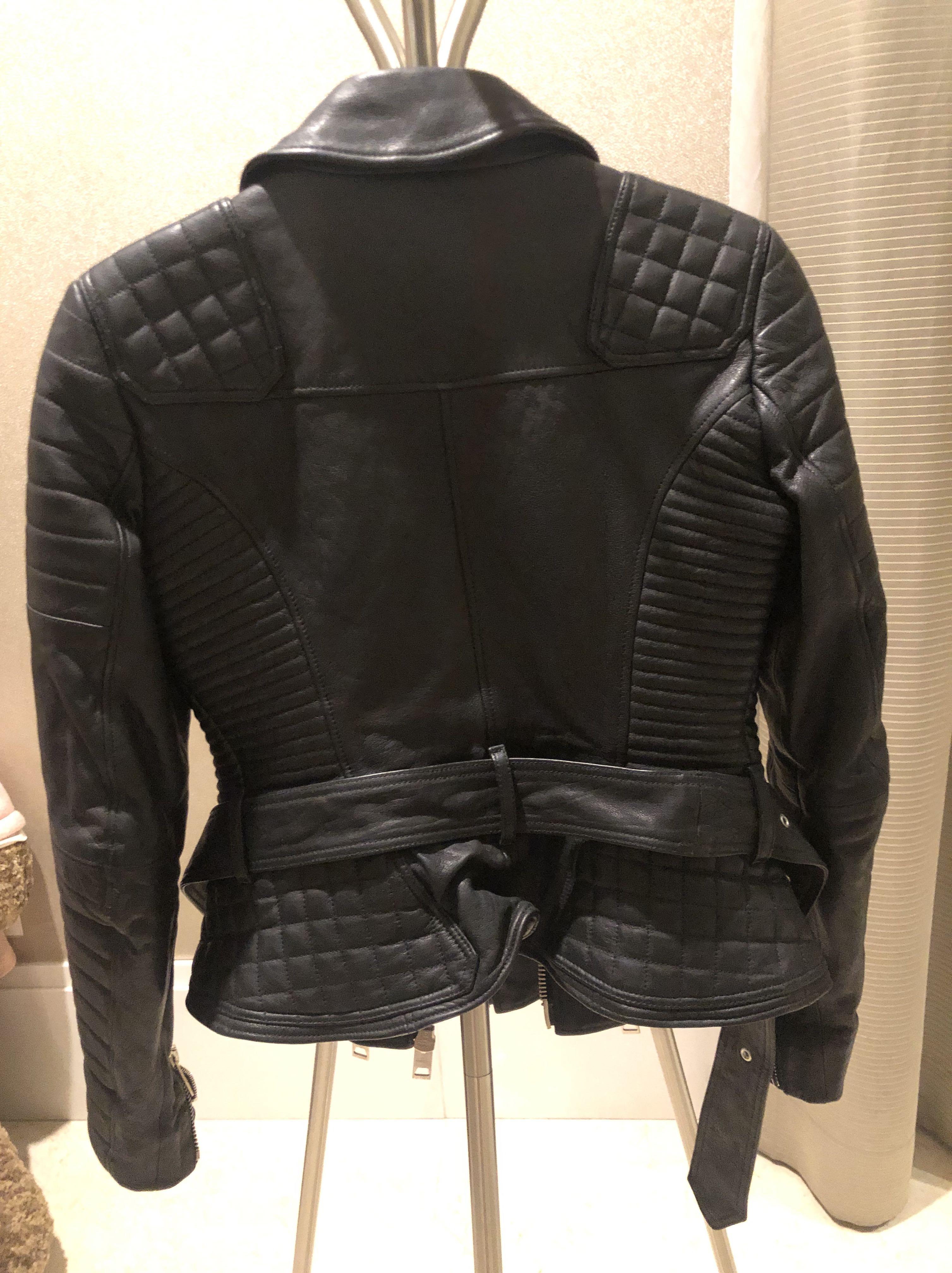 Quilted leather cheap jacket womens